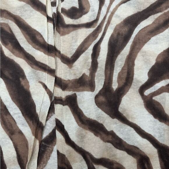 Chicos Travelers LINEN blend Animal Print Open Cardigan -Medium - Picture 4 of 6